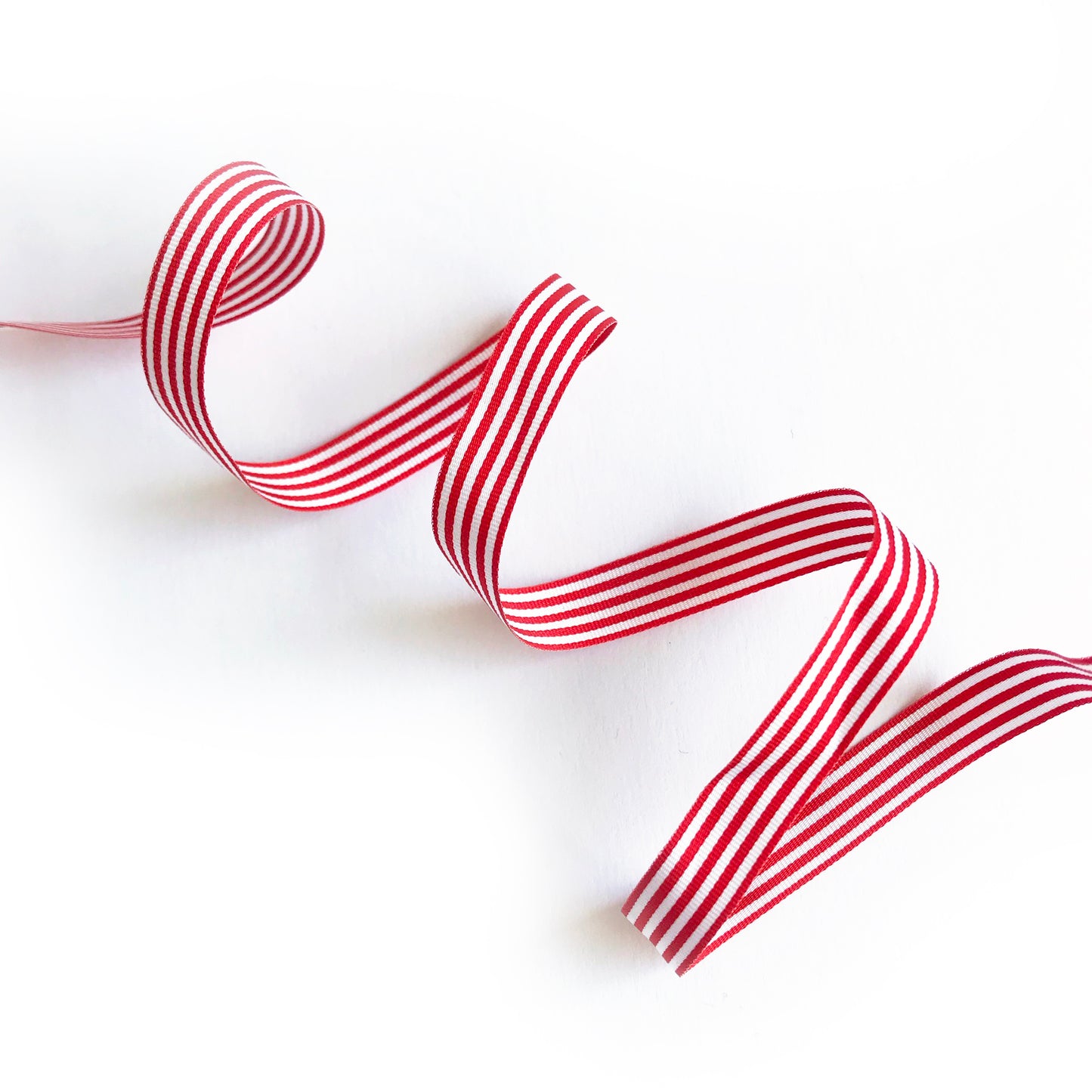 Red & White Stripe Ribbon | 3 Widths 9mm 16mm 25mm | Choose Length or Roll