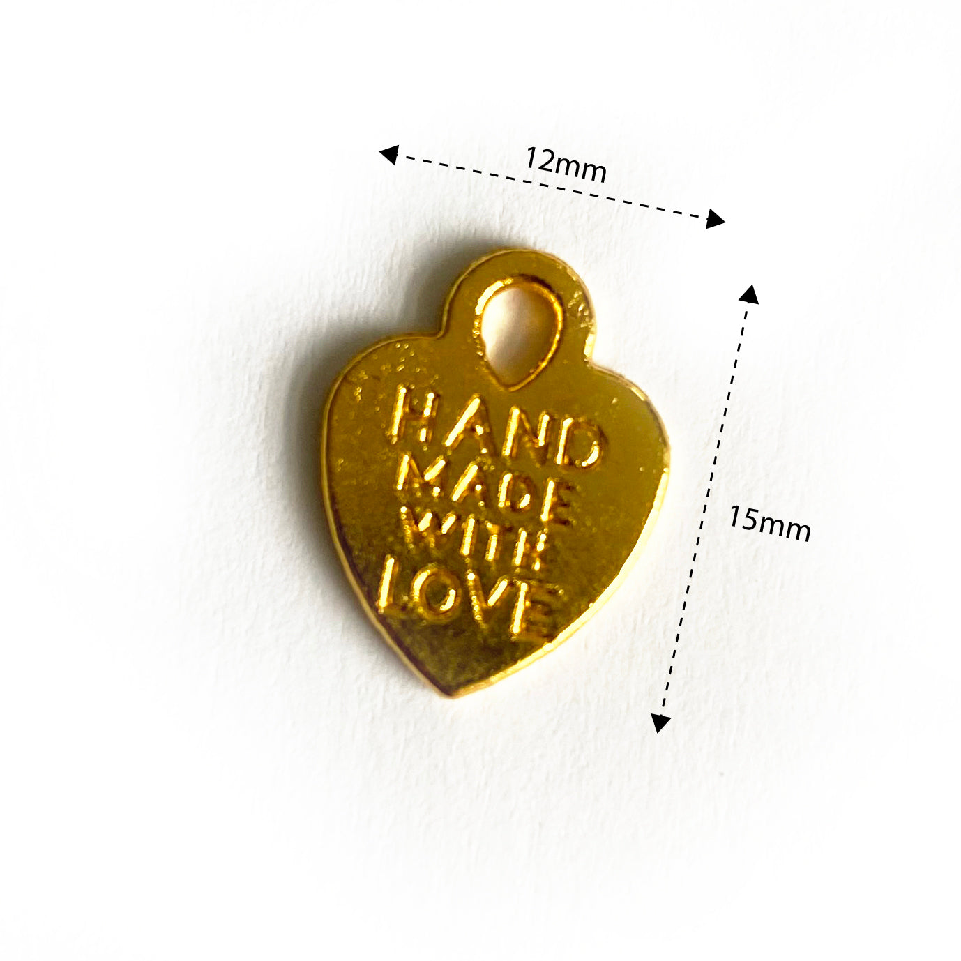 Metal Hand Made With Love Heart Charms | Rose Gold Silver Matt Bronze Gold - SweetpeaStore