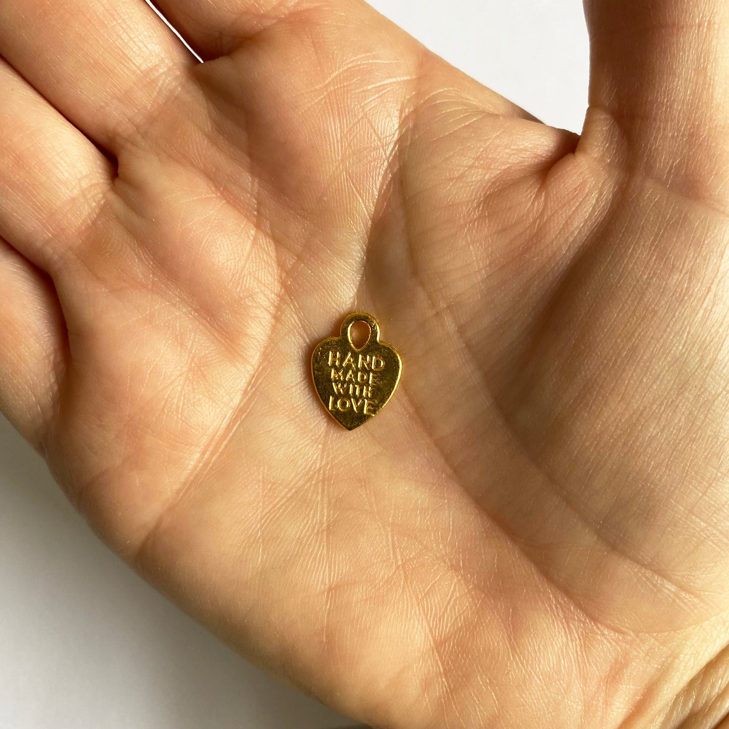 Metal Hand Made With Love Heart Charms | Rose Gold Silver Matt Bronze Gold - SweetpeaStore