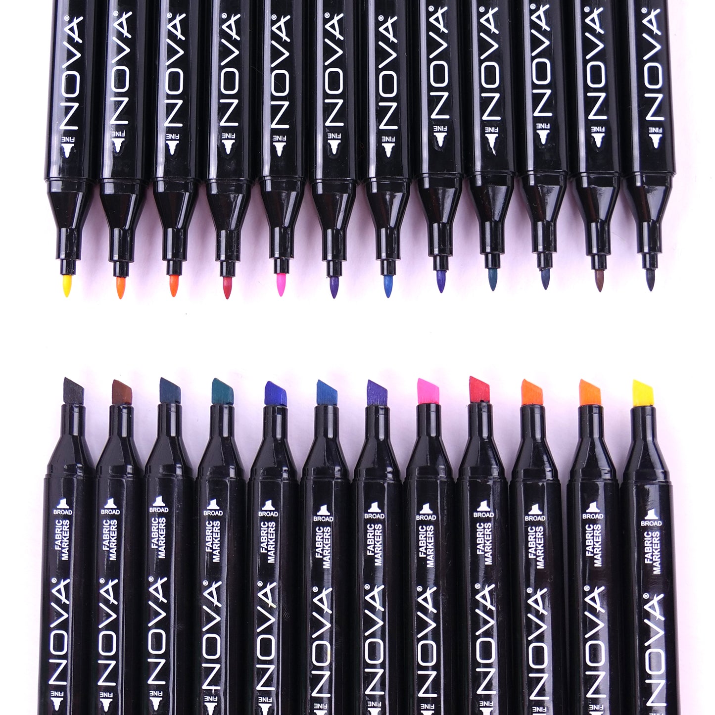 Fabric Marker Pens | Choose 12 Dual Tips or 24 Fine Markers | Permanent Brights - SweetpeaStore