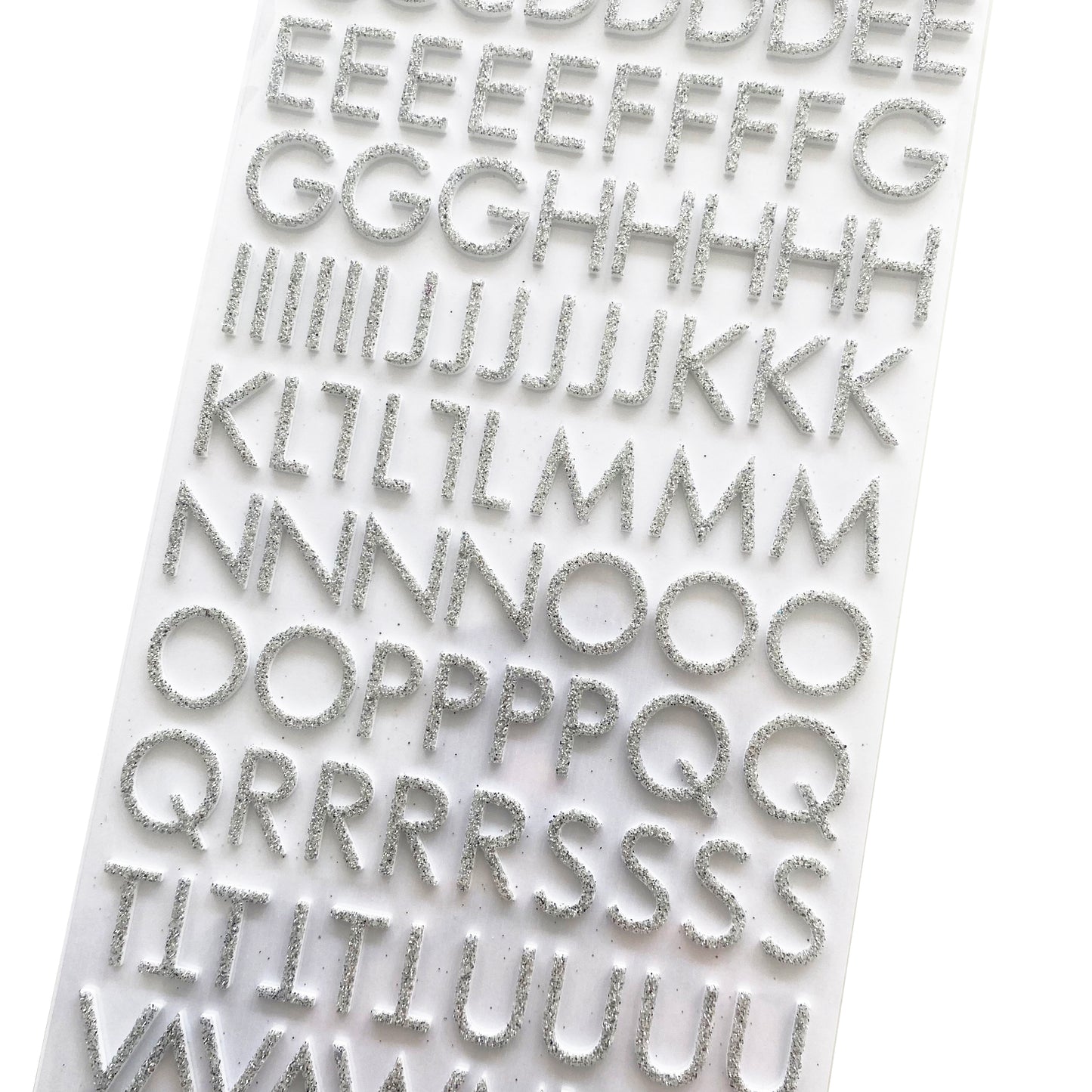 Alphabet Stickers | Silver Glitter Foam | Scrapbooking Craft Peel-Off Raised 3D Sticker - SweetpeaStore