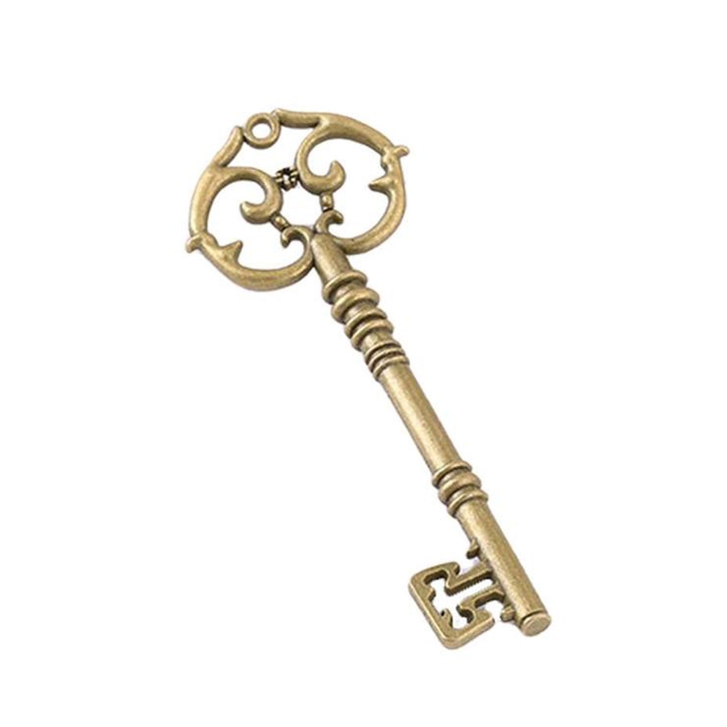 Metal Key Charm | Gold Silver Copper Gunmetal Grey 3cm x 8cm Vintage Santa Key