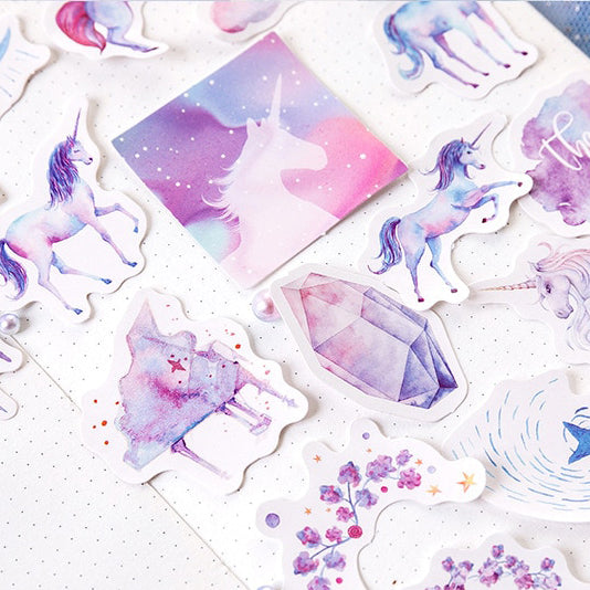 Unicorn or Rainbow Stickers Mini Box | Cute Planner Scrapbook Pink Paper Sticker - SweetpeaStore