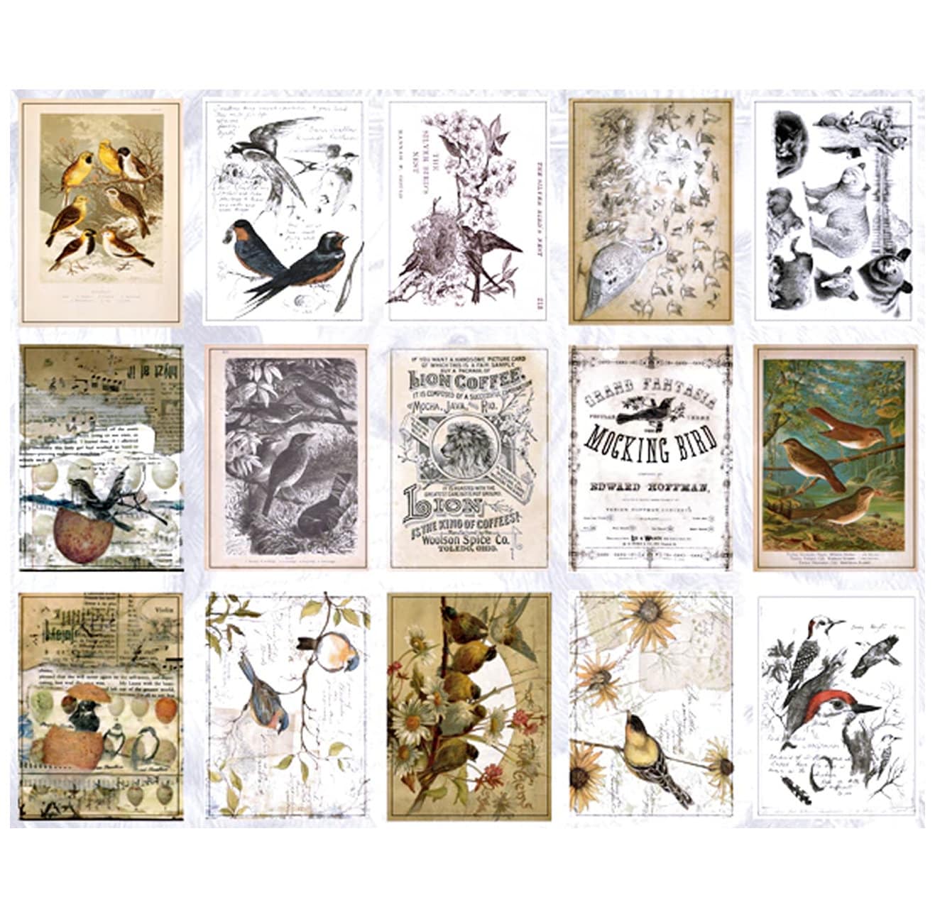 Journalling Papers | Mini Journaling Scrapbook Collage Papers | 60 page Book | Celestial Butterflies Junk Journal Music Botanical Birds - SweetpeaStore