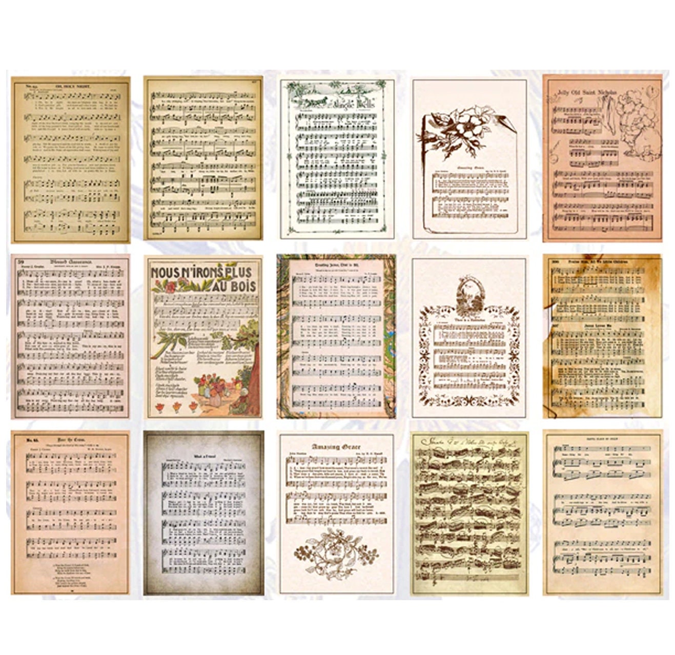 Journalling Papers | Mini Journaling Scrapbook Collage Papers | 60 page Book | Celestial Butterflies Junk Journal Music Botanical Birds - SweetpeaStore