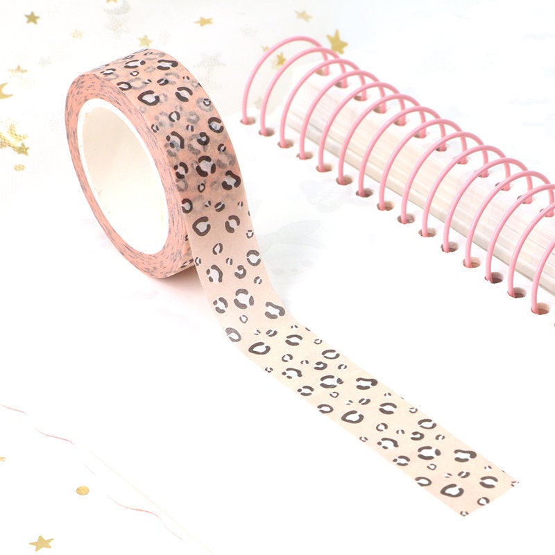 Pink Leopard Print Paper Washi Tape | 1.5cm x 10m | Cute Stationery Journals Scrapbook - SweetpeaStore