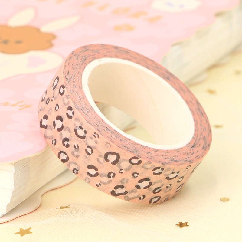 Pink Leopard Print Paper Washi Tape | 1.5cm x 10m | Cute Stationery Journals Scrapbook - SweetpeaStore
