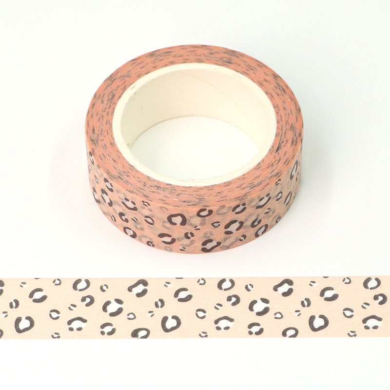 Pink Leopard Print Paper Washi Tape | 1.5cm x 10m | Cute Stationery Journals Scrapbook - SweetpeaStore