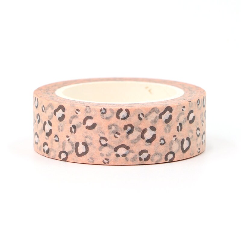 Pink Leopard Print Paper Washi Tape | 1.5cm x 10m | Cute Stationery Journals Scrapbook - SweetpeaStore