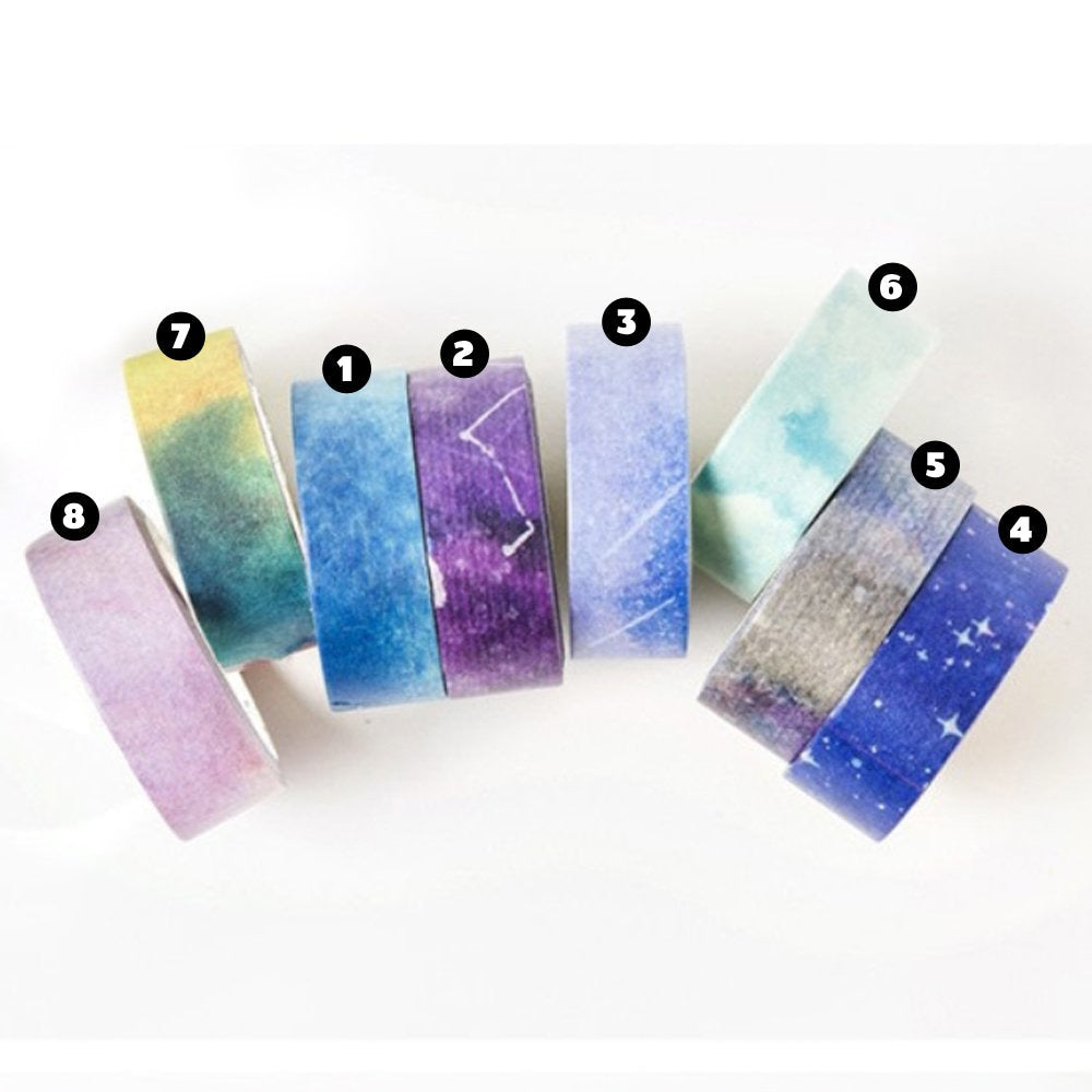 Cosmic Skies Space Galaxy Starry Celestial Sky | 15mm x 7m Paper Washi Masking Tape | Choose Design Or Buy Set! - SweetpeaStore