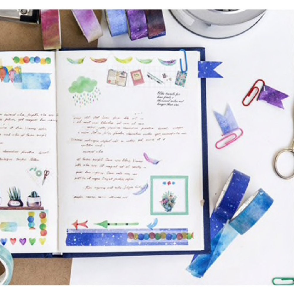 Cosmic Skies Space Galaxy Starry Celestial Sky | 15mm x 7m Paper Washi Masking Tape | Choose Design Or Buy Set! - SweetpeaStore