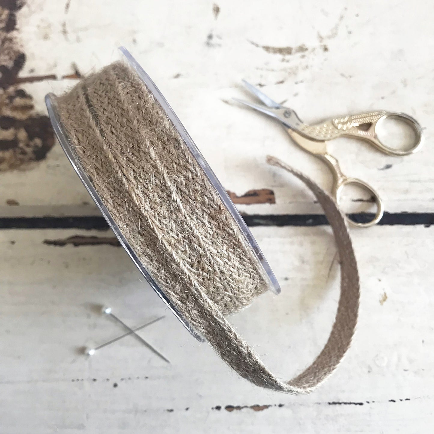 Hessian Ribbon Jute Tape 10mm Natural Red Pink | Metre or Full Roll Rustic Trim - SweetpeaStore