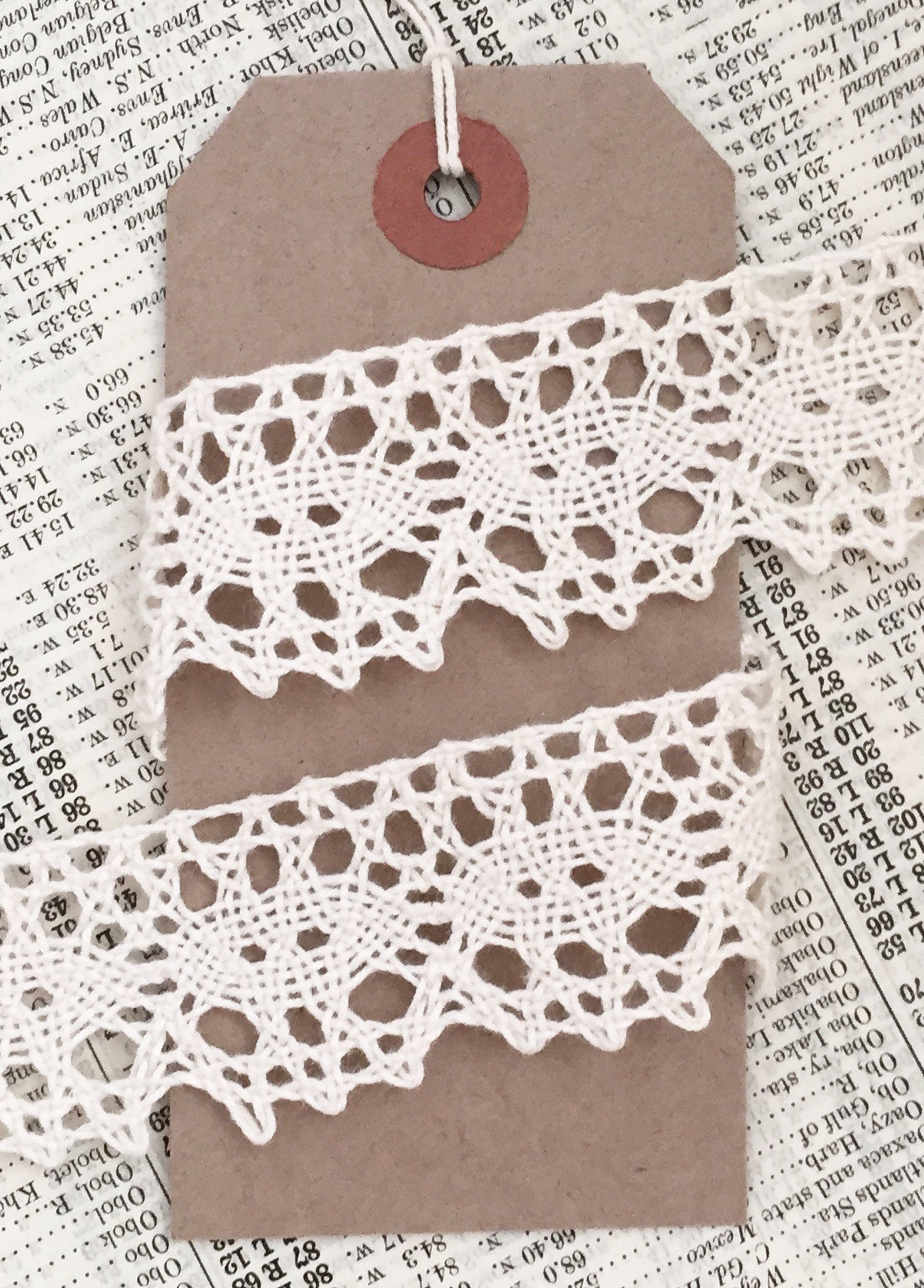 3cm Wide Pretty Cream Cotton Crochet Lace Trim | UK MADE | Wedding Craft Sewing - SweetpeaStore
