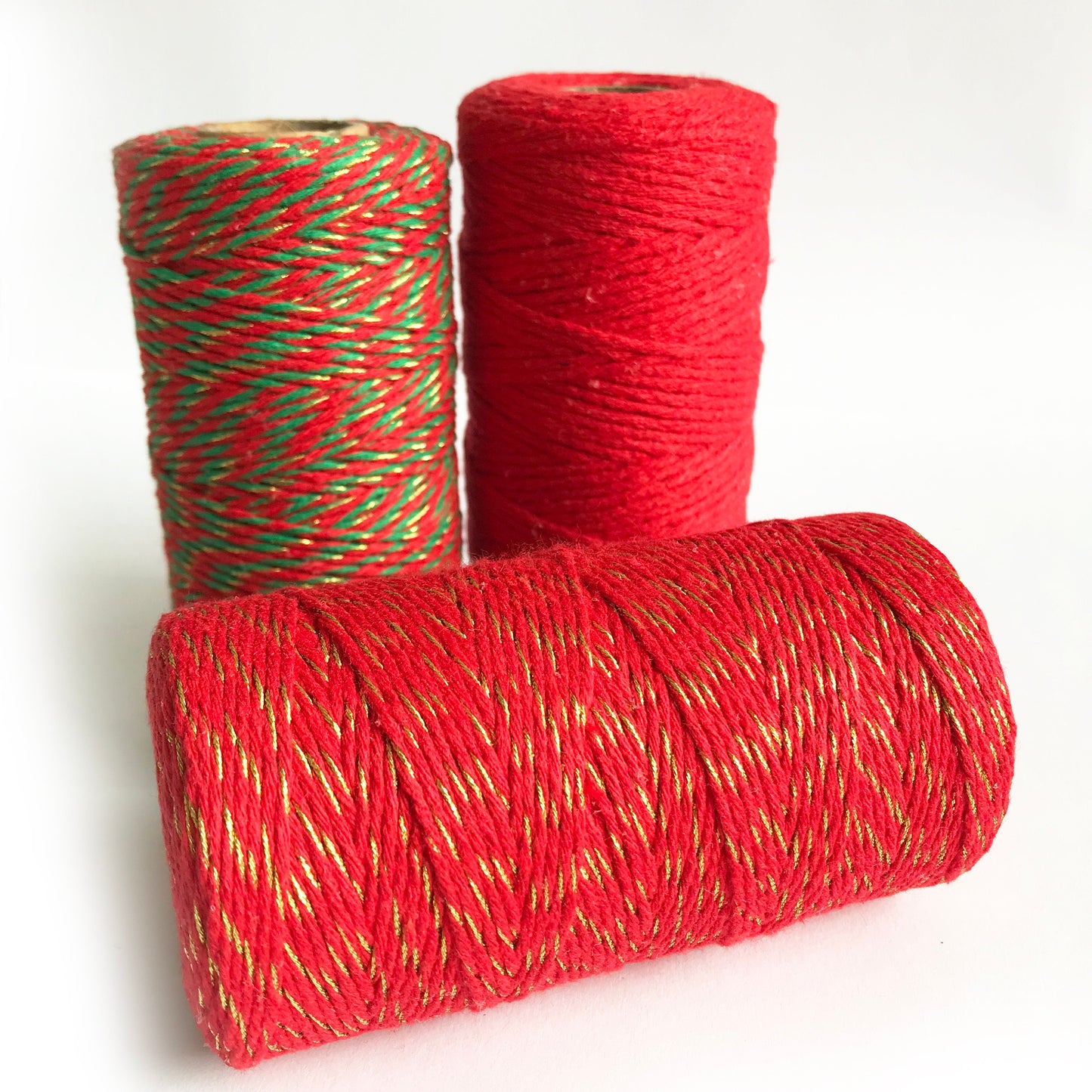 Metallic Lurex Bakers Twine 100m Roll | Wrapping Craft Rustic String | Gold Silver White Natural Red Green Metallic