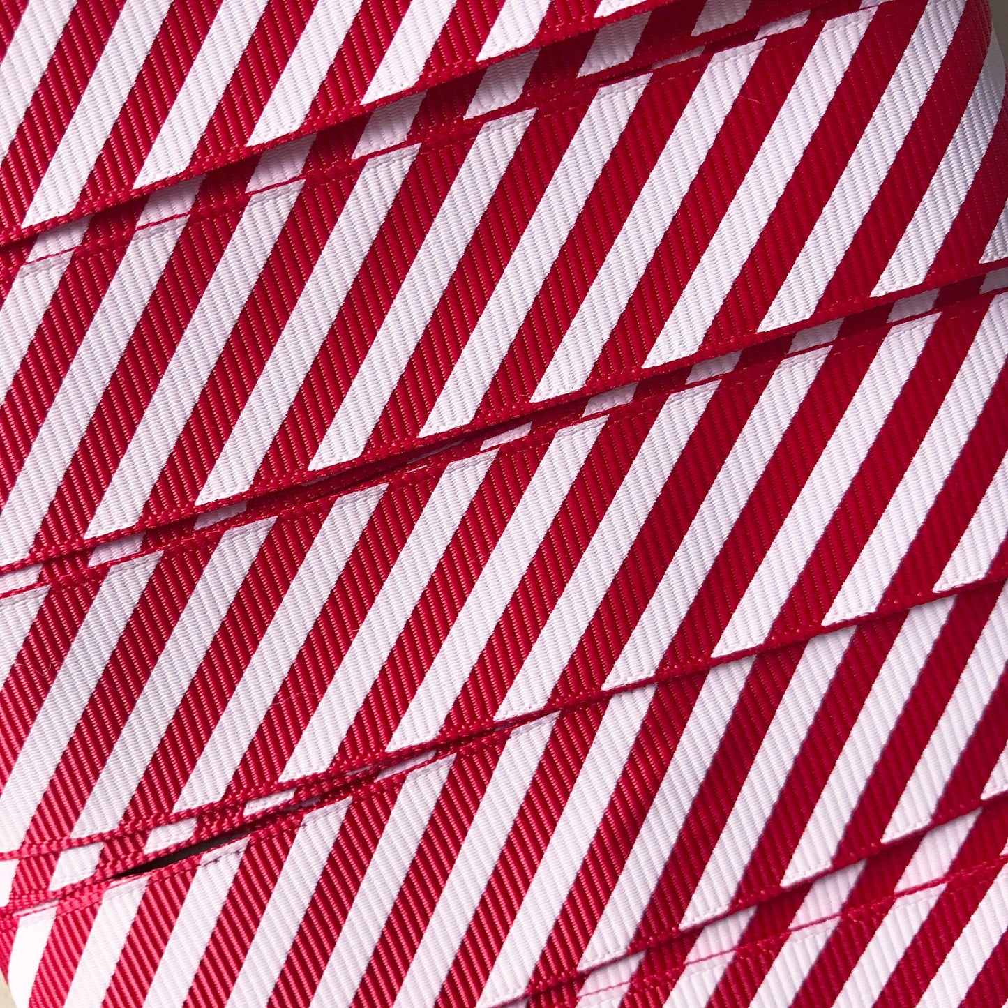 22mm Red & White Stripe Candy Cane Grosgrain Ribbon | Wrapping Craft Cards Decorations | Metre or 25m ROLL - SweetpeaStore