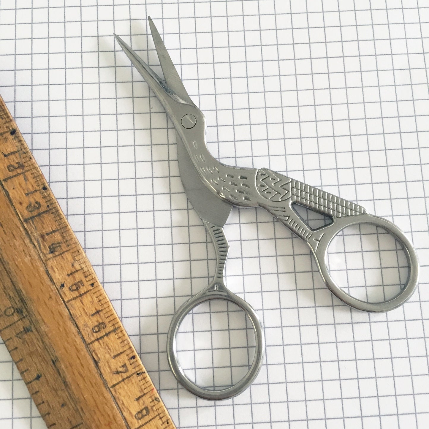 Silver Stork Scissors | Embroidery Bird Needlework Embroidery Craft Manicure Scissor - SweetpeaStore