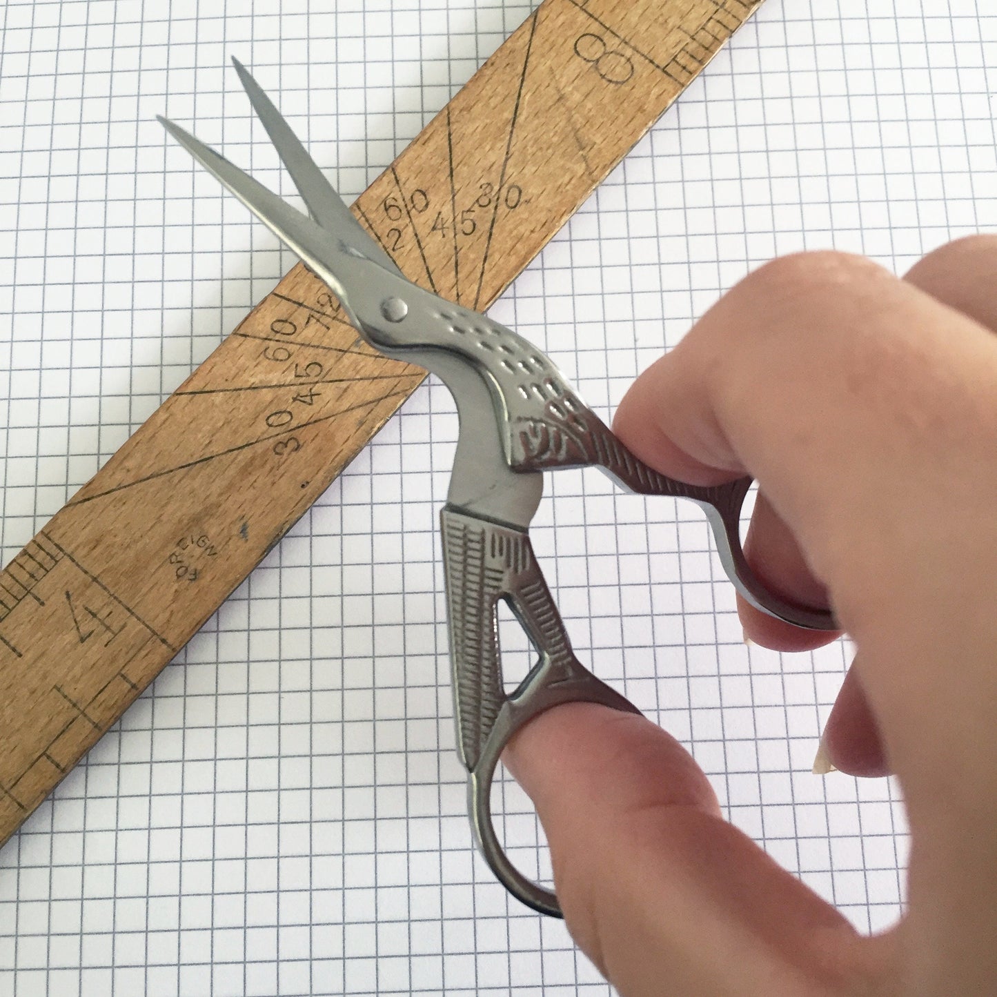 Silver Stork Scissors | Embroidery Bird Needlework Embroidery Craft Manicure Scissor - SweetpeaStore