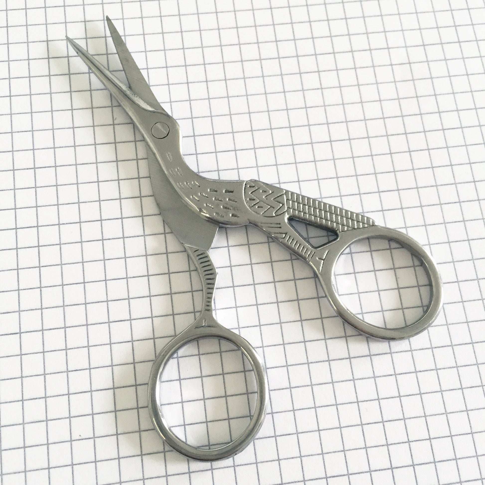 Silver Stork Scissors | Embroidery Bird Needlework Embroidery Craft Manicure Scissor - SweetpeaStore