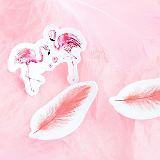 Pink Watercolour Mini Box Stickers | 46 Pretty Peel Off Sticker | Scrapbooking Journal Stationery Cards - SweetpeaStore