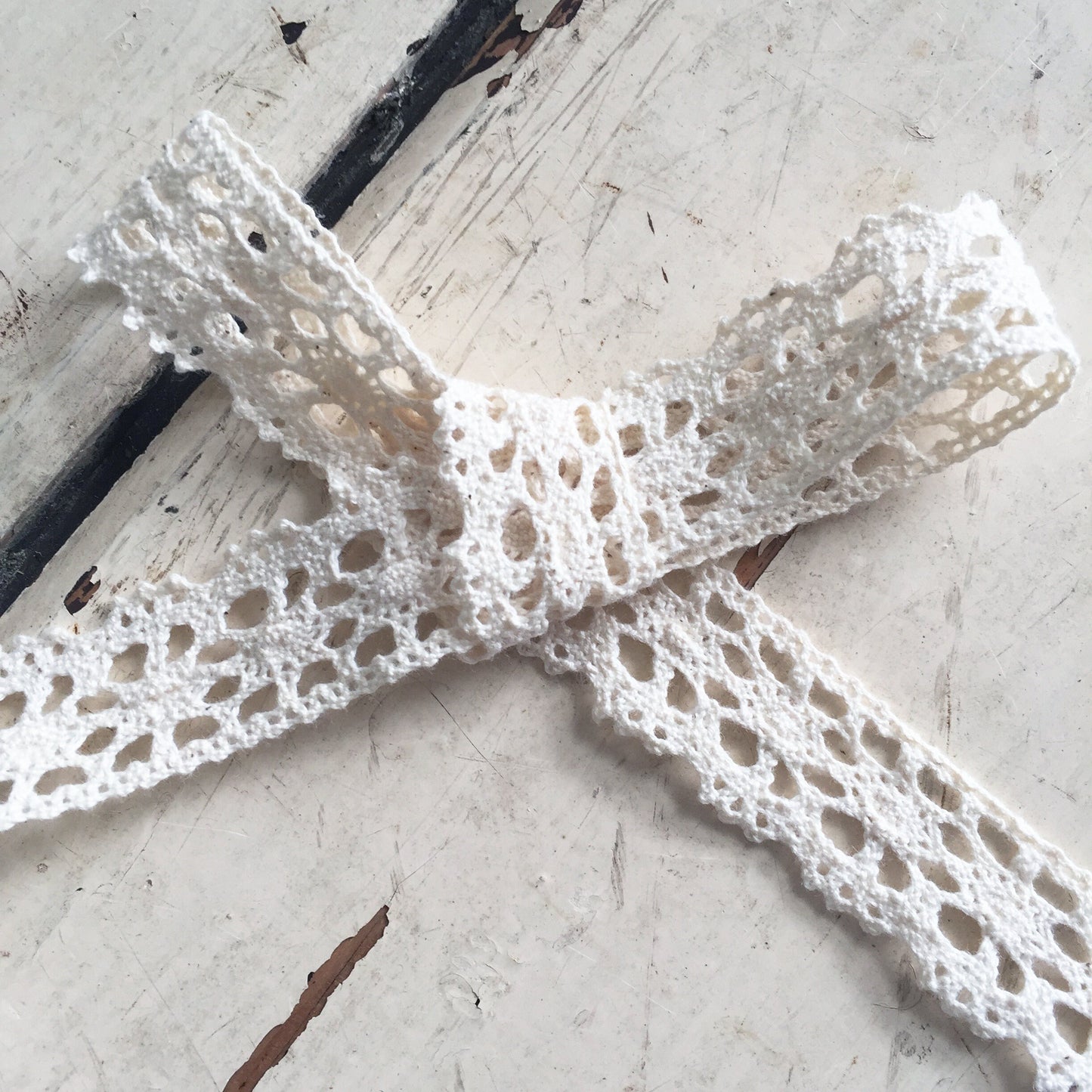 20mm 2cm Pretty Cream Lace Cotton Crochet Ribbon Trim | 1m - 20m Full Roll | Wedding Craft Sewing