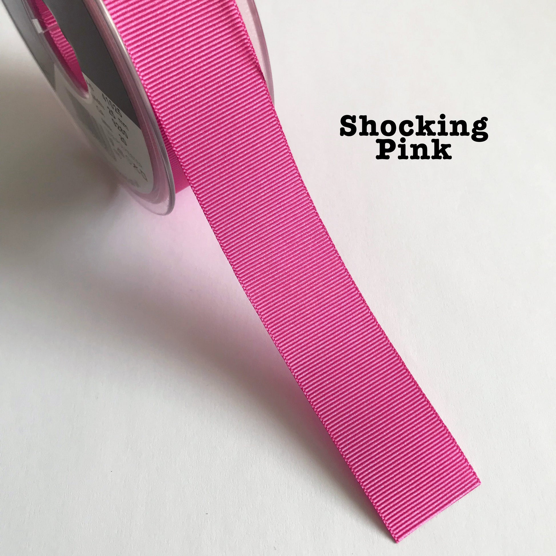 Pink Grosgrain Ribbon 25mm Berisford's 1m to Full Roll Sewing Valentine's Wrapping Craft - SweetpeaStore