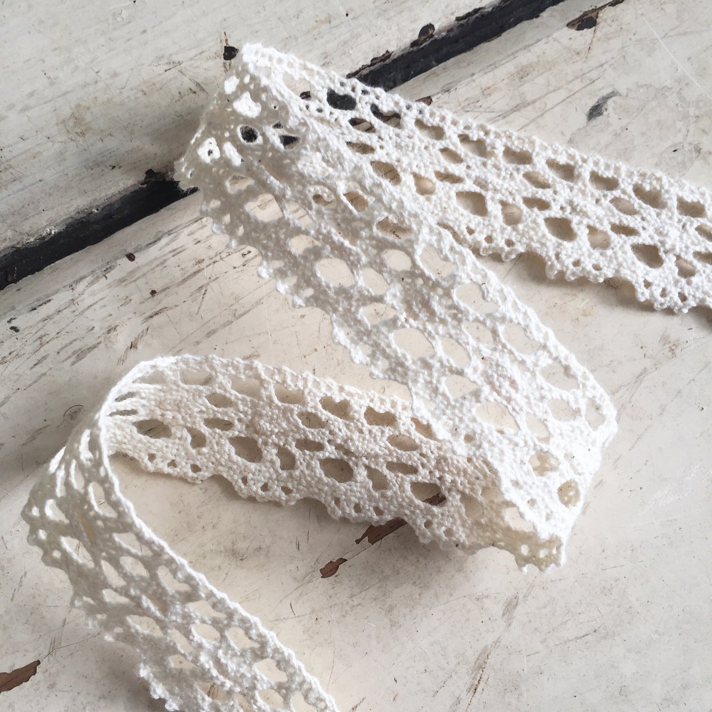 20mm 2cm Pretty Cream Lace Cotton Crochet Ribbon Trim | 1m - 20m Full Roll | Wedding Craft Sewing