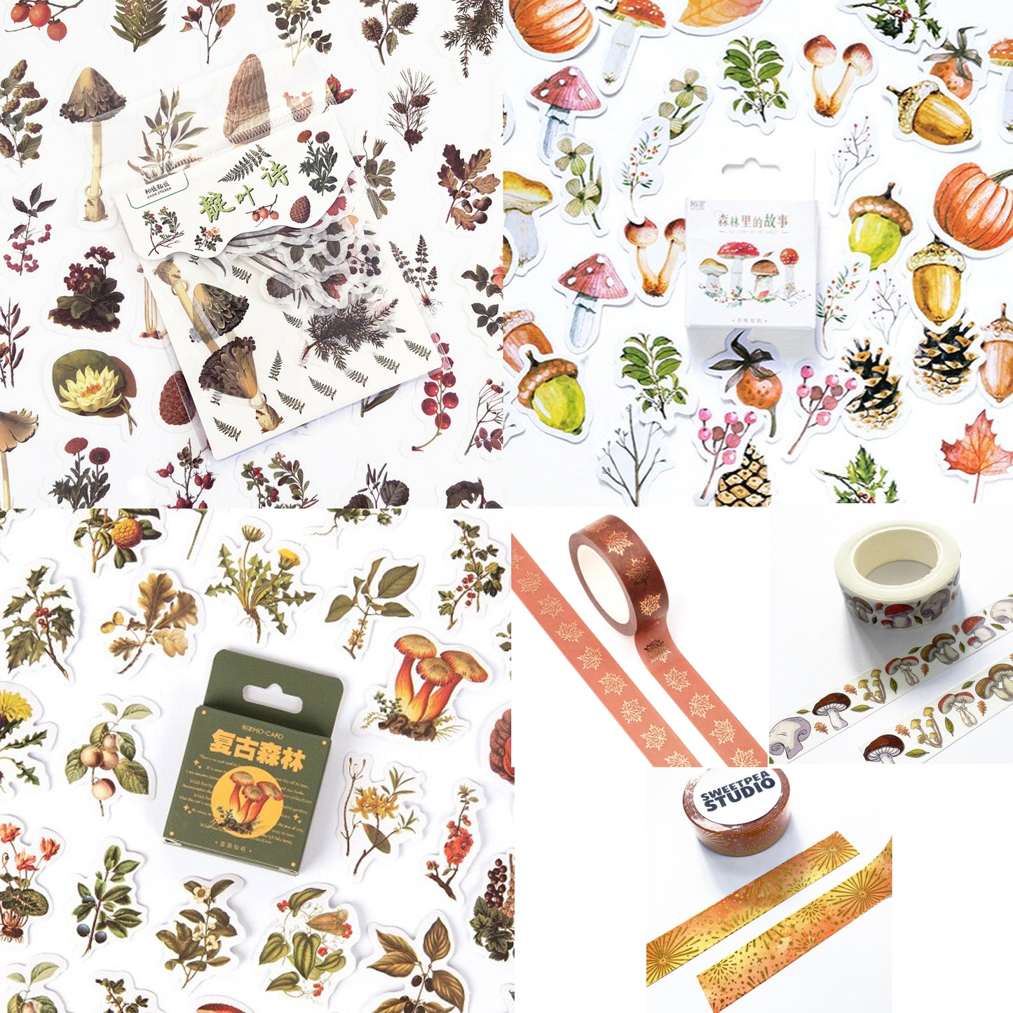 Autumn Stickers & Washi Tape | Sticker Journalling Scrapbooking Stationery - SweetpeaStore