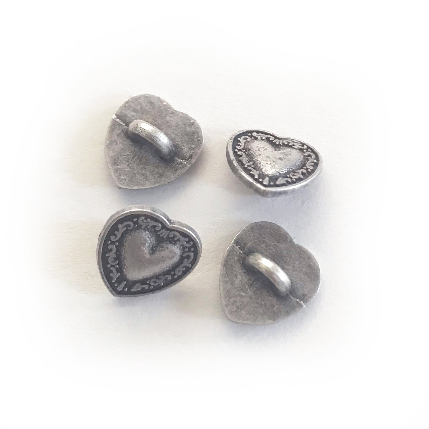 Metal Buttons Silver Coloured | Bird Heart Butterfly | Sewing Dressmaking Craft