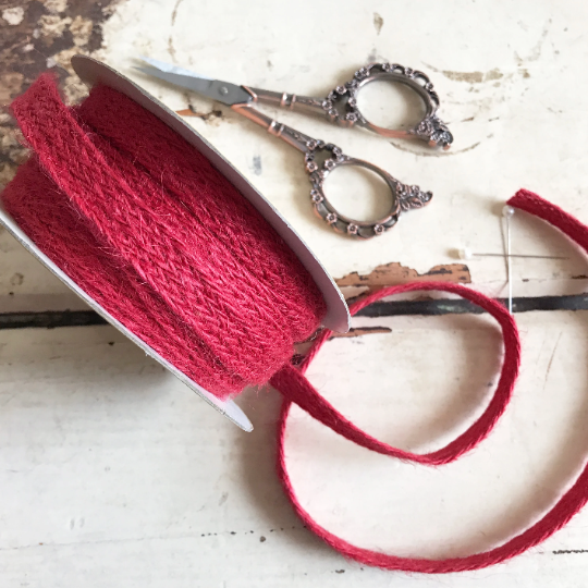 Hessian Ribbon Jute Tape 10mm Natural Red Pink | Metre or Full Roll Rustic Trim - SweetpeaStore