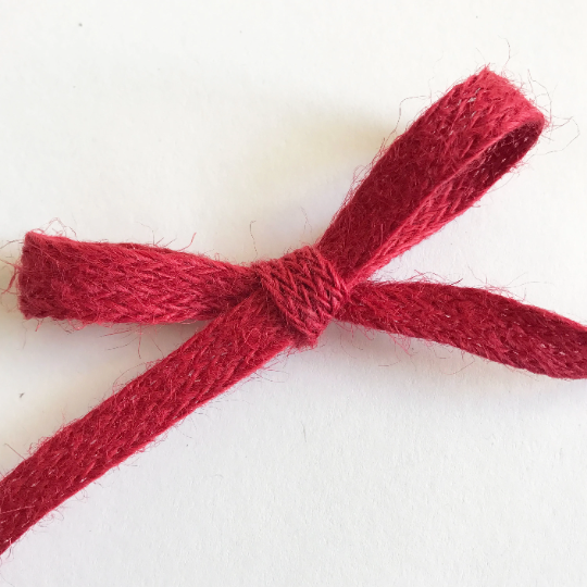 Hessian Ribbon Jute Tape 10mm Natural Red Pink | Metre or Full Roll Rustic Trim - SweetpeaStore