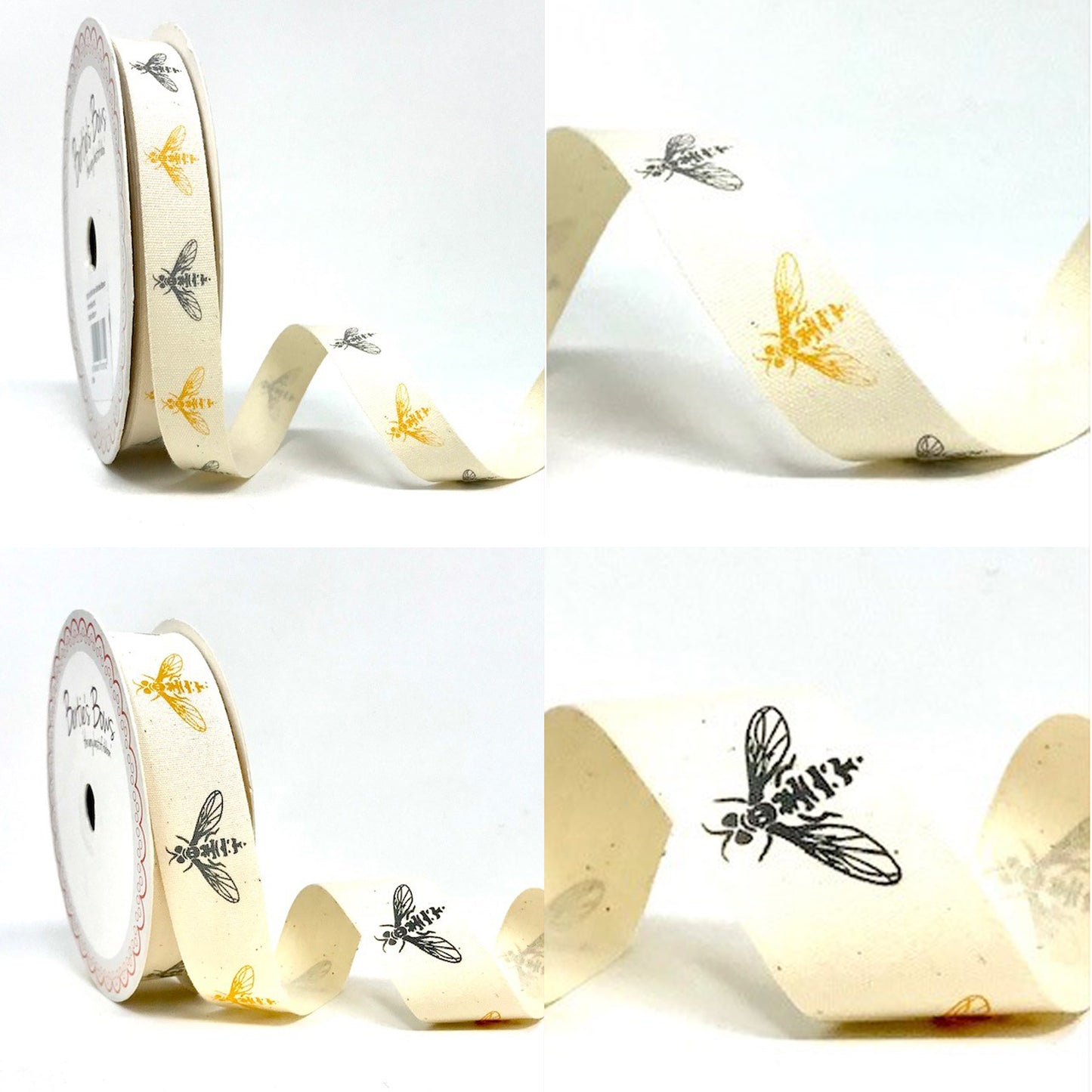 Cotton Bee Ribbon Vintage Trim Bees 15mm 25mm Sewing Craft Wrapping - SweetpeaStore