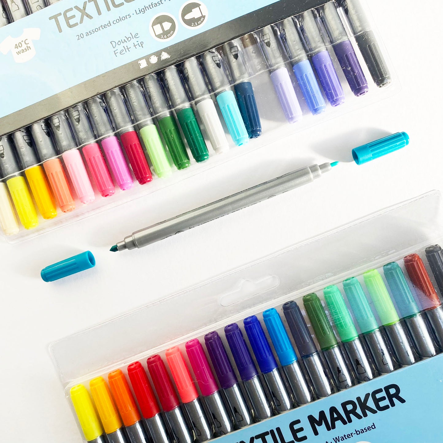 Fabric Pens Textile Markers Bold Vibrant Dual Ended Pen | Choose Set Brights Muted - SweetpeaStore
