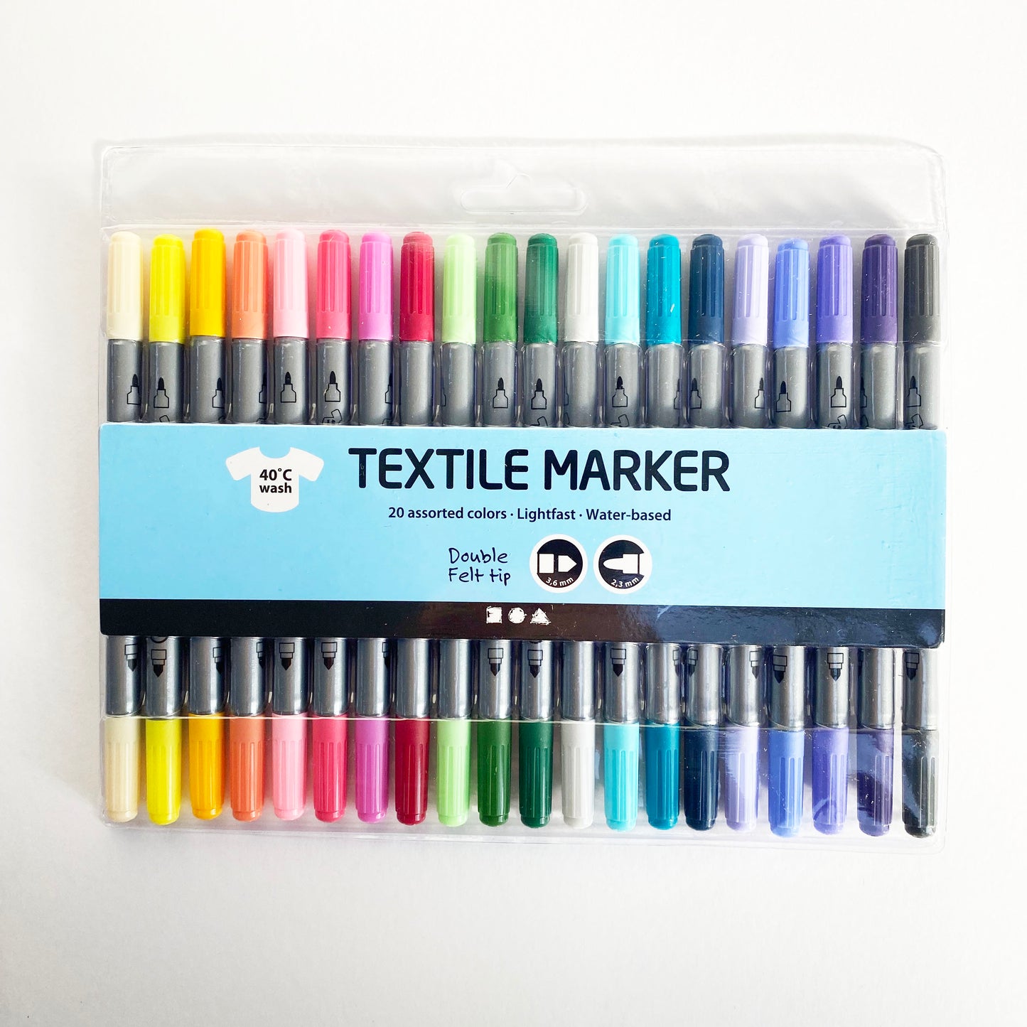 Fabric Pens Textile Markers Bold Vibrant Dual Ended Pen | Choose Set Brights Muted - SweetpeaStore