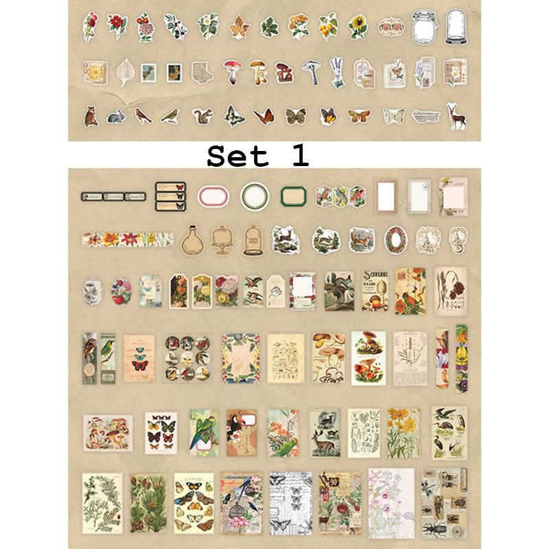 Scrapbooking Sticker & Paper Set | Vintage Ephemera | 200 pcs | Junk Journaling - SweetpeaStore