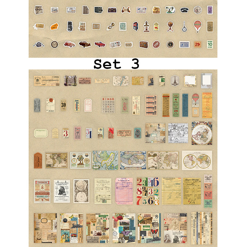 Scrapbooking Sticker & Paper Set | Vintage Ephemera | 200 pcs | Junk Journaling - SweetpeaStore