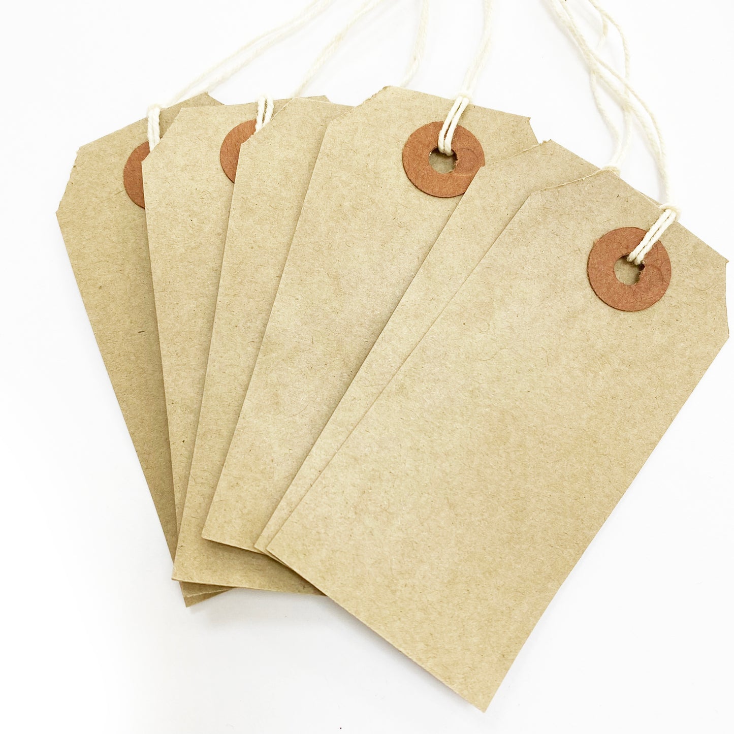Brown Kraft Card Rustic Luggage Tags | 30 Vintage-Inspired Recycled Tag | 82mm x 41mm | Reinforced Ring Tag With String - SweetpeaStore