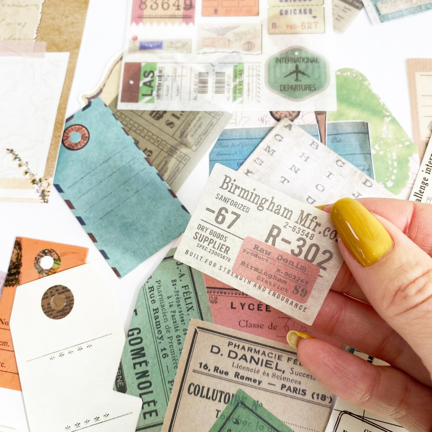 Scrapbooking Set | Stickers Papers Tags | Vintage Ephemera Scraps | Set of 27 - SweetpeaStore