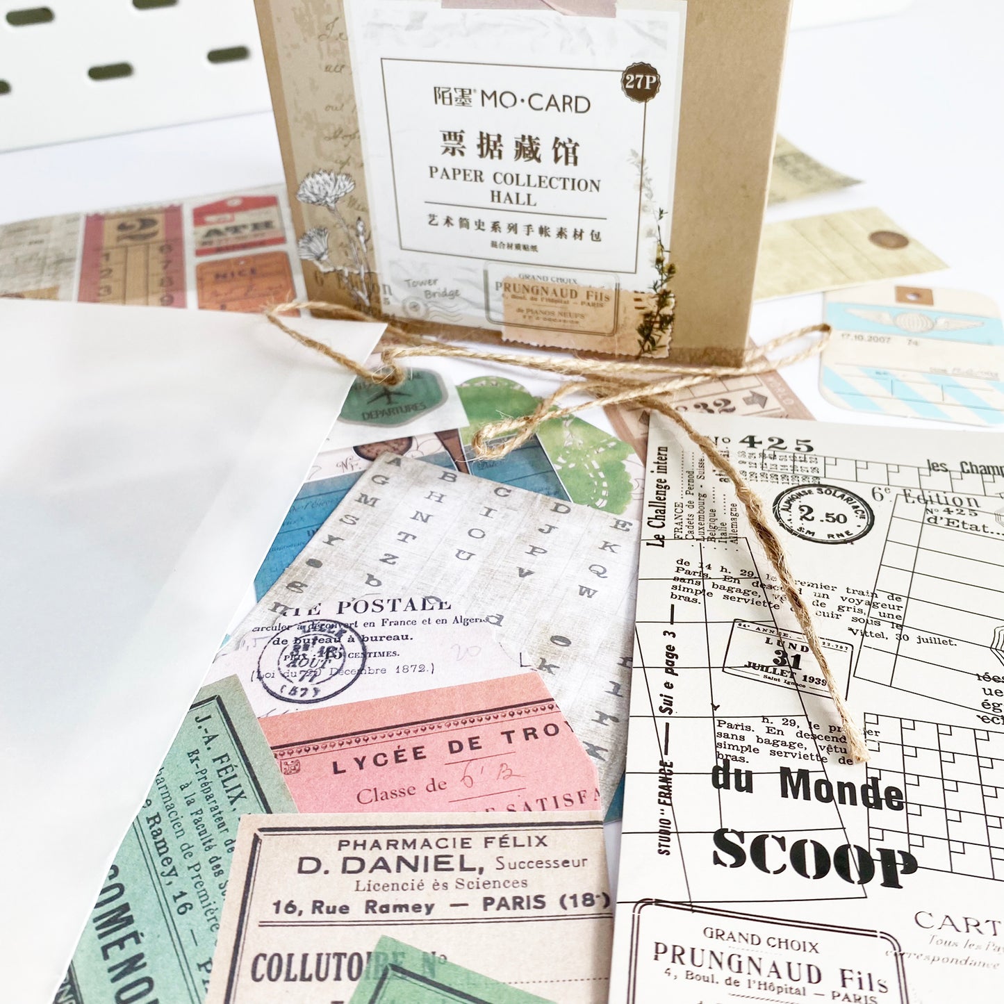 Scrapbooking Set | Stickers Papers Tags | Vintage Ephemera Scraps | Set of 27 - SweetpeaStore