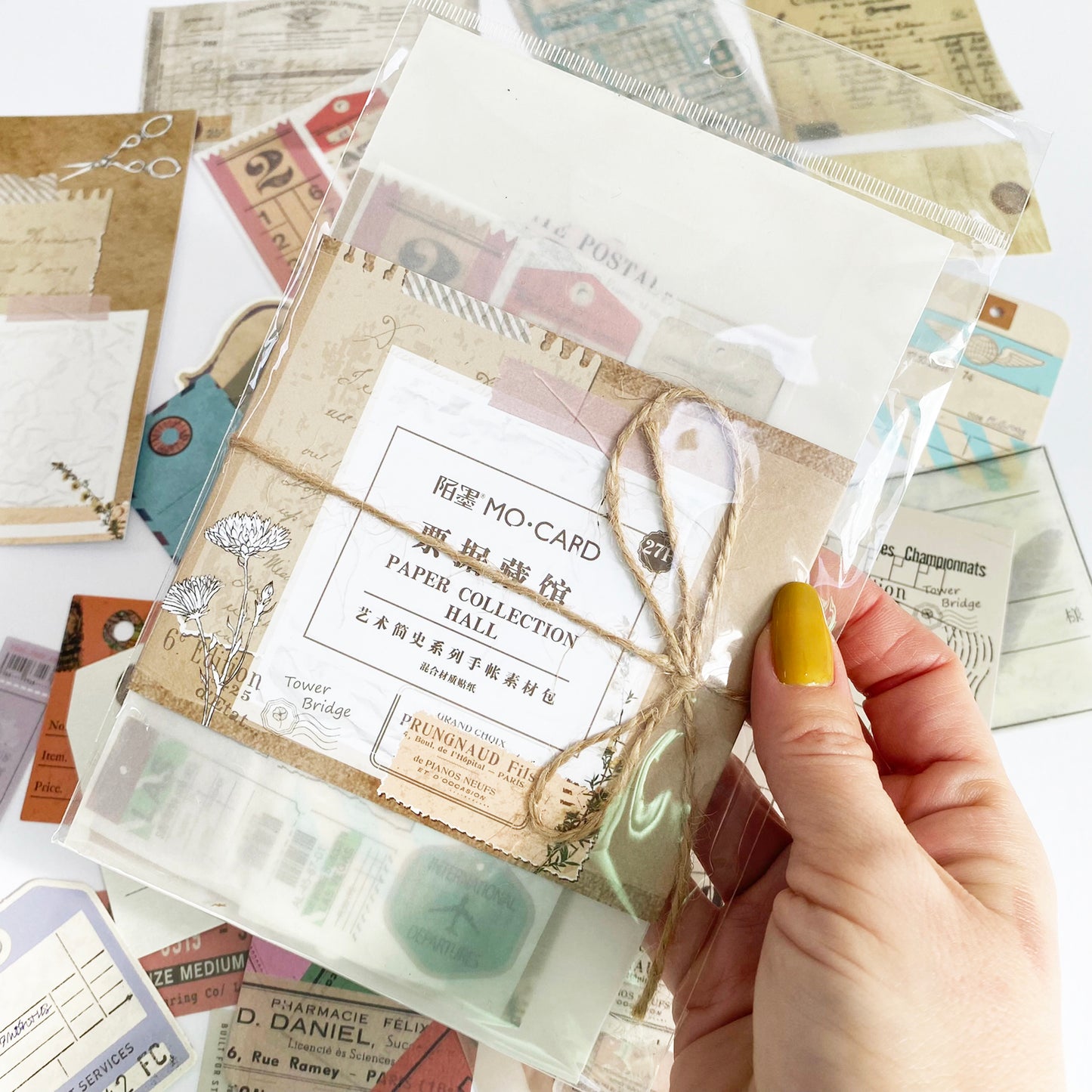 Scrapbooking Set | Stickers Papers Tags | Vintage Ephemera Scraps | Set of 27 - SweetpeaStore
