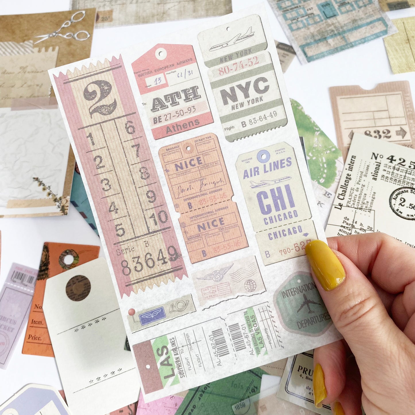 Scrapbooking Set | Stickers Papers Tags | Vintage Ephemera Scraps | Set of 27 - SweetpeaStore