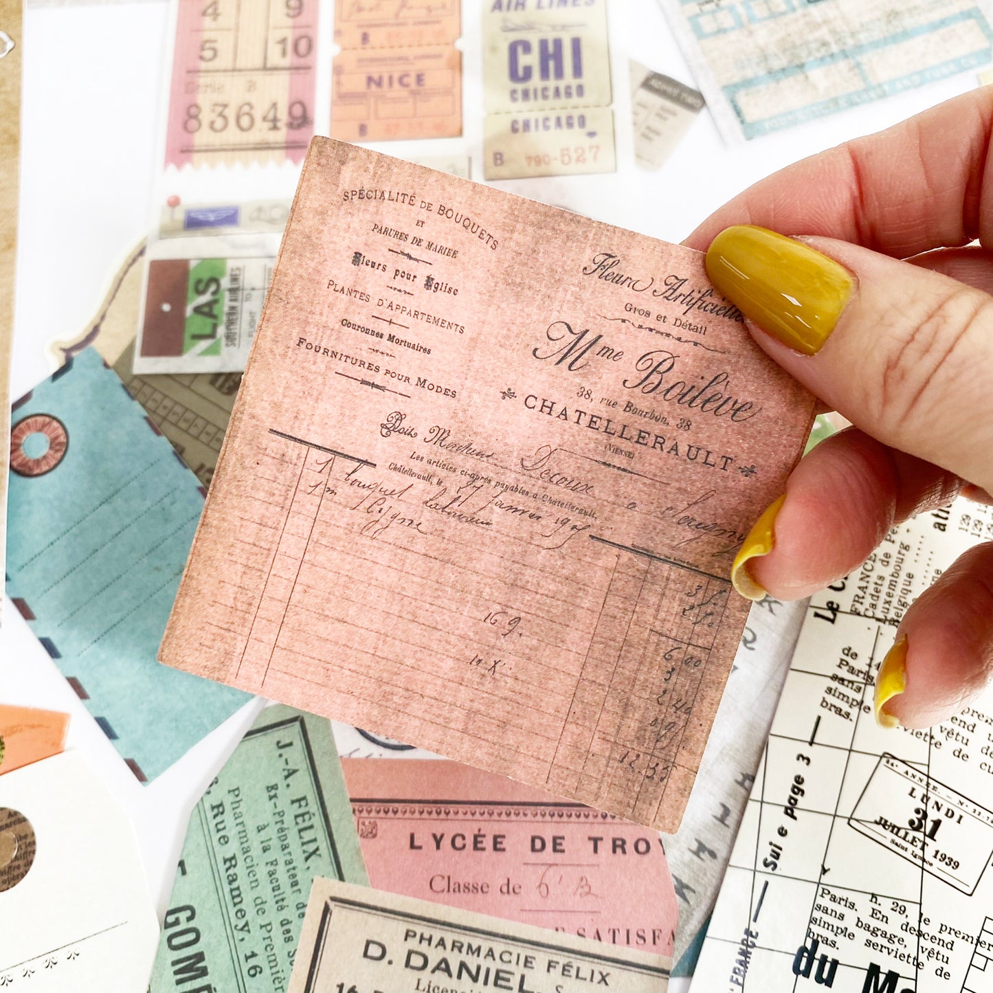 Scrapbooking Set | Stickers Papers Tags | Vintage Ephemera Scraps | Set of 27 - SweetpeaStore