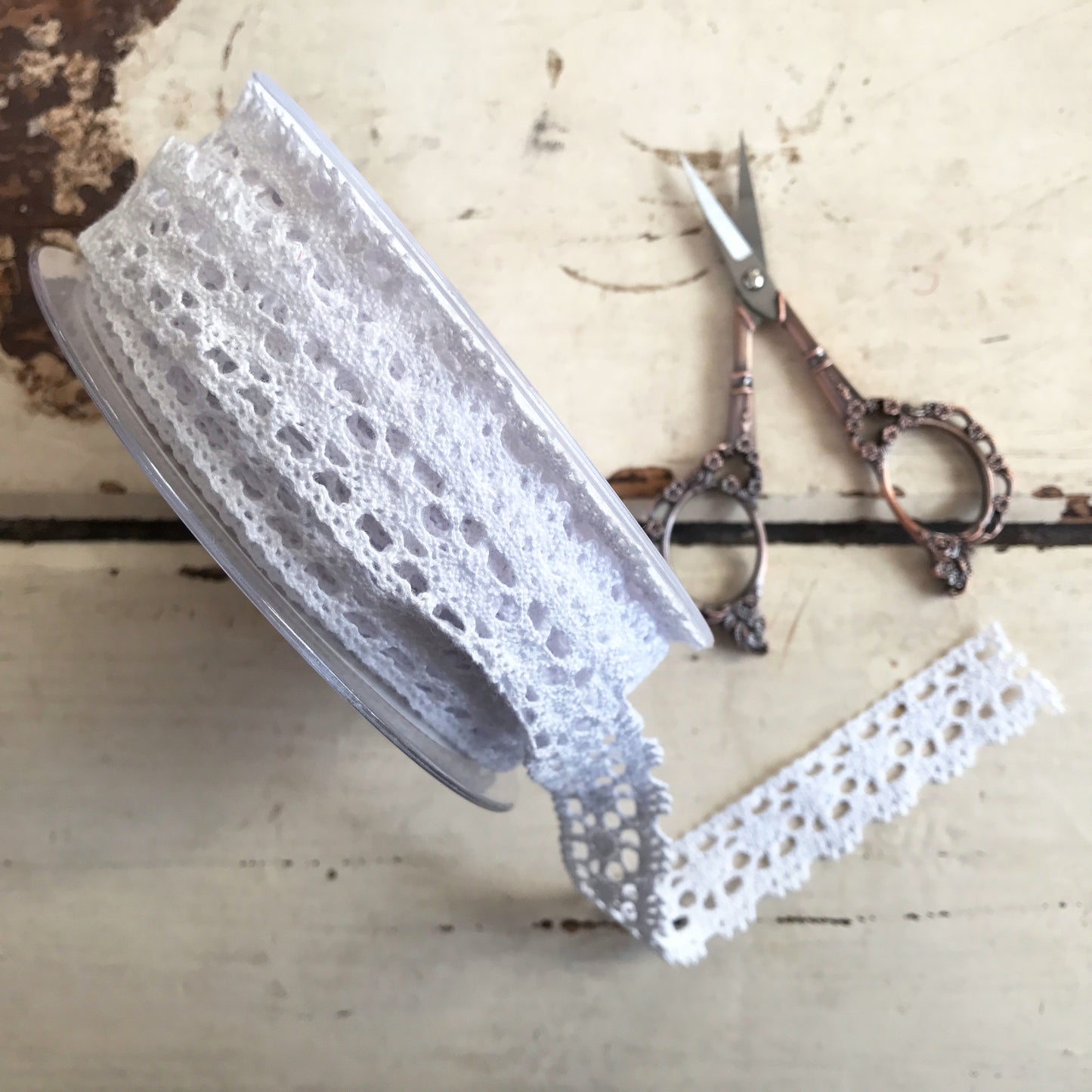 20mm 2cm Pretty White Lace Cotton Crochet Ribbon Trim | 1m - 20m Full Roll | Wedding Craft Sewing - SweetpeaStore
