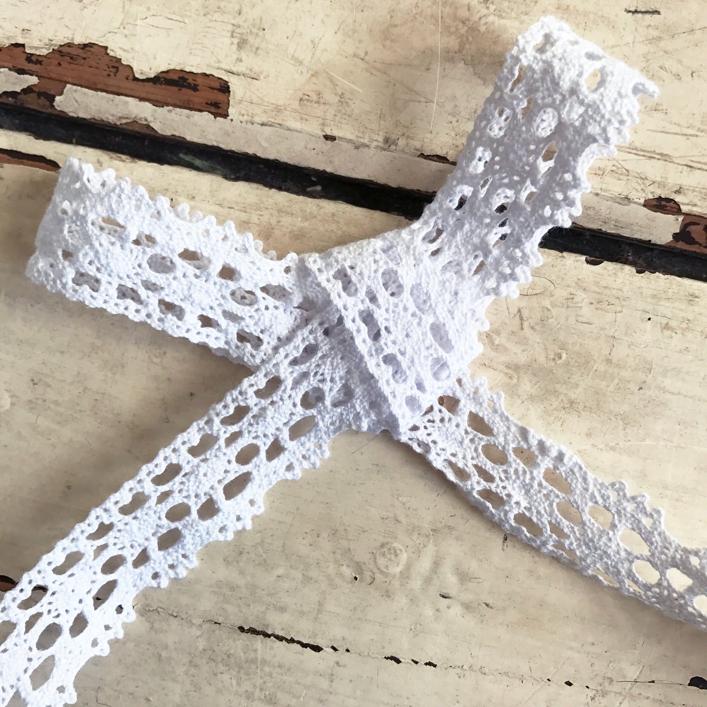 20mm 2cm Pretty White Lace Cotton Crochet Ribbon Trim | 1m - 20m Full Roll | Wedding Craft Sewing - SweetpeaStore