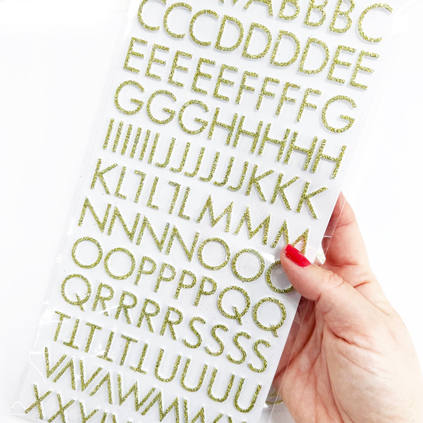 Alphabet Stickers Gold Glitter Foam Scrapbooking Craft Peel-Off Raised 3D Sticker - SweetpeaStore