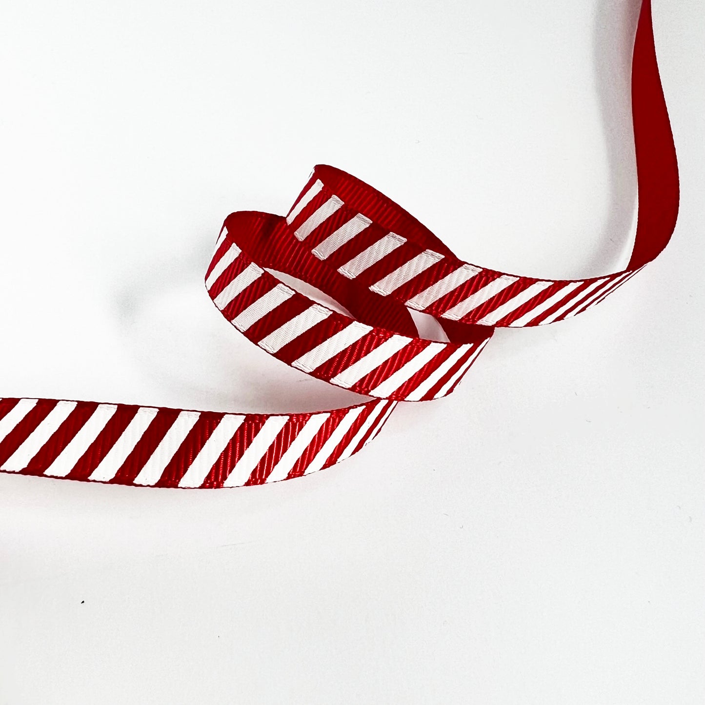 9mm Ribbon Red & White Stripe Candy Cane Grosgrain Ribbon | Per Metre or 25m ROLL | Wrapping Craft Decorations - SweetpeaStore