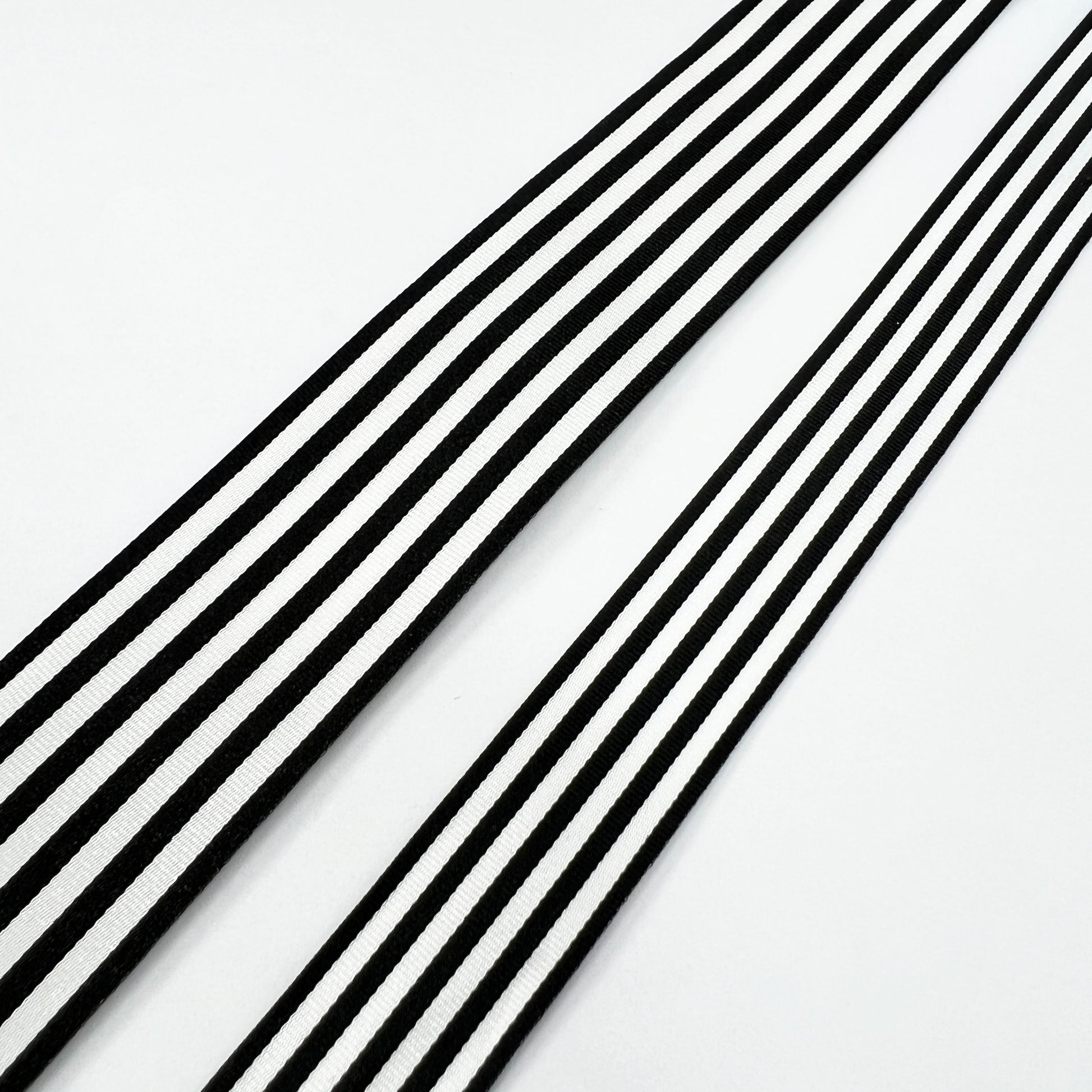 Black & White Stripe Ribbon | 3 Widths 9mm 16mm 25mm | Choose Length or Roll - SweetpeaStore