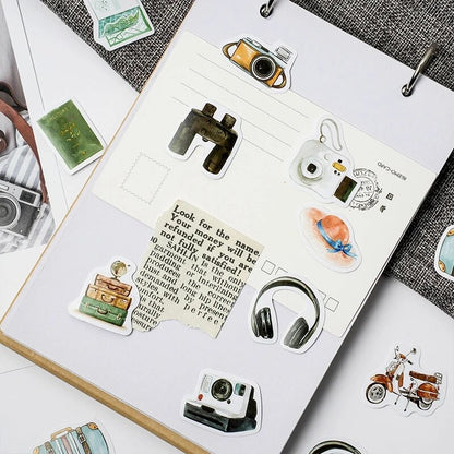 Travel Journal Stickers | 46 Mini Box Scrapbooking | Journalling Stationery Diary
