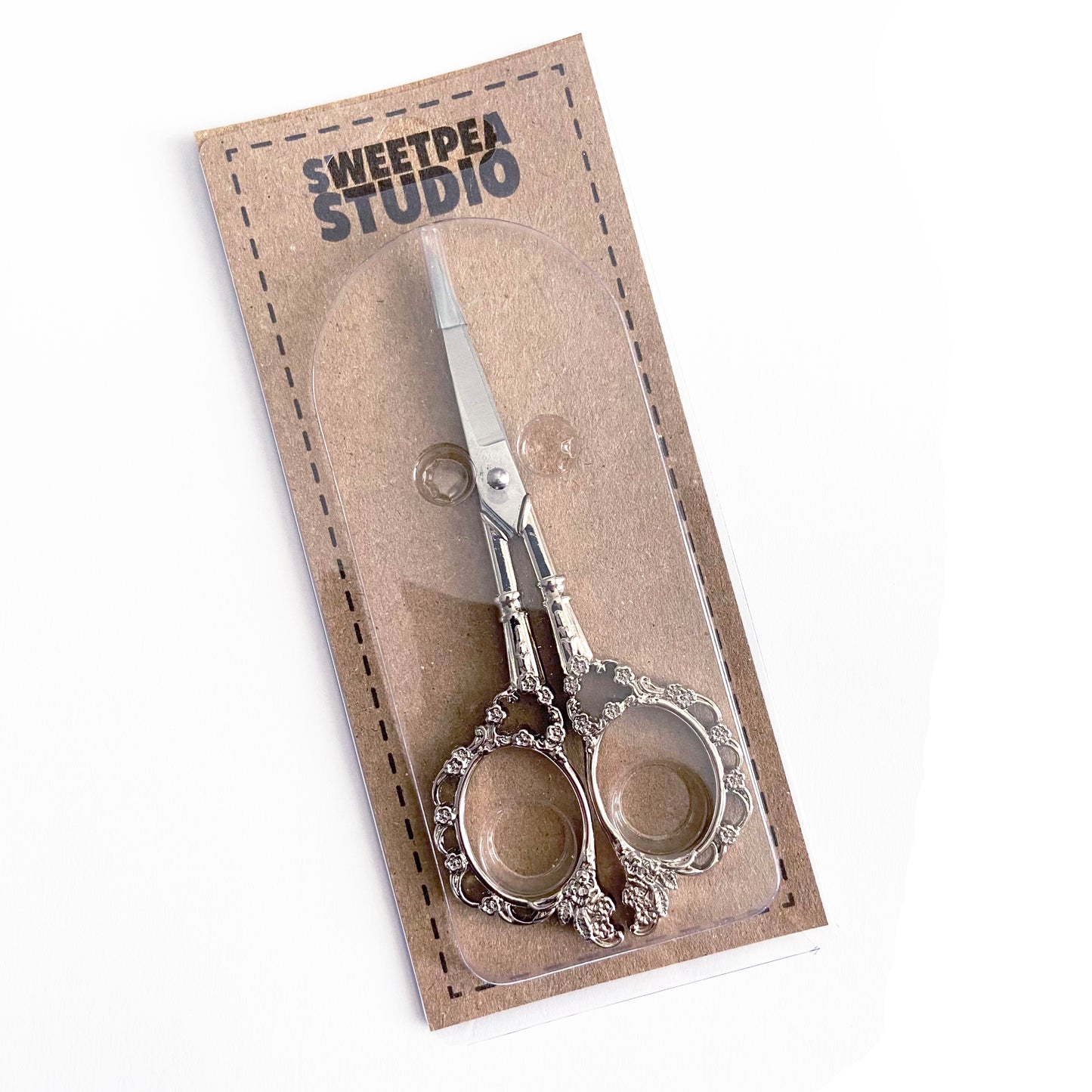 Silver Coloured Flower Scissors | Floral Handle Needlework Embroidery Quilting Craft Manicure Vintage Style - SweetpeaStore