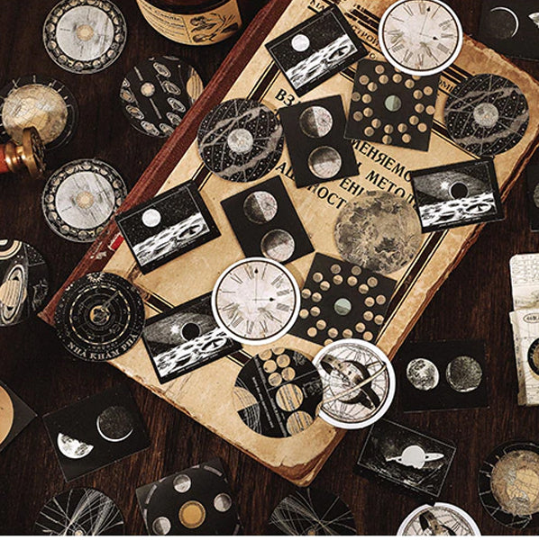 Moon & Celestial Mini Box Stickers | Planets Stars Cute Sticker | Journalling - SweetpeaStore