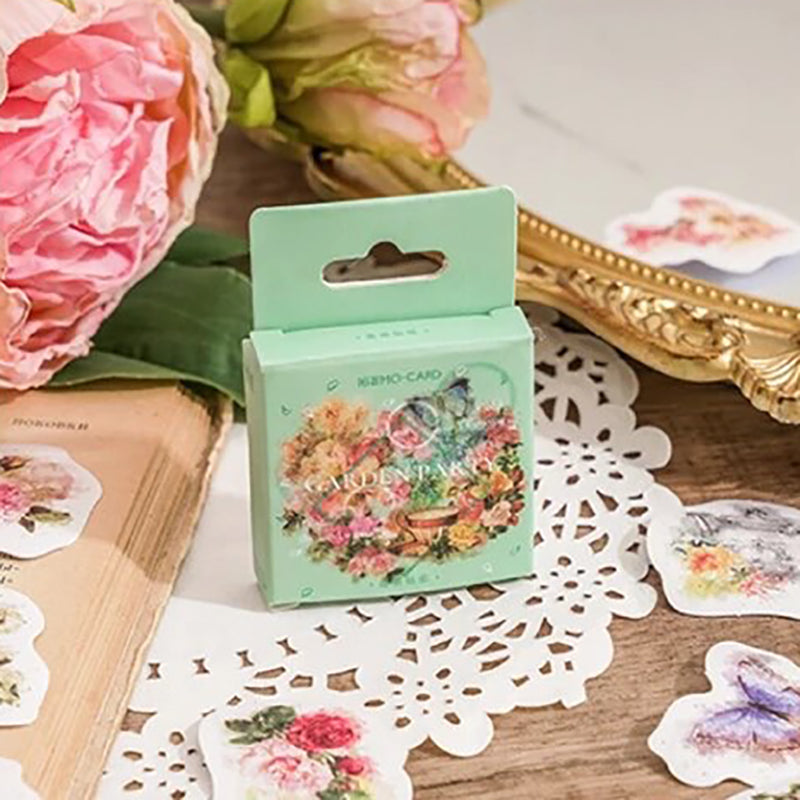 Vintage Flower Stickers | 45 Mini Box Scrapbooking Sticker | Journalling Stationery - SweetpeaStore